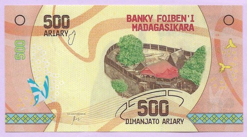 500 ariary madagascar - 500, 2017