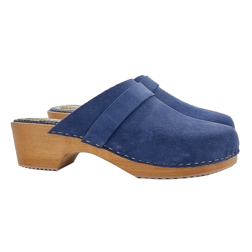 Mule suédois bleu - bleu, en