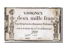 [#151745] Banknote, France, 2000 Francs, 1795, Gaudet, EF, KM:A81, Lafaurie:176