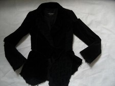 Blazer asymétrique cool ISABEL DE PEDRO avec dentelle noire taille 36 TOP BB619