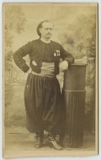 CDV militaire 1860-70 Legros. Zouave avec médaille de la campagne du Mexique.