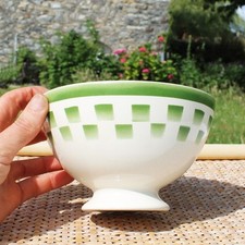 Bol à déjeuner / Comptoir de Famille / modèle damier vert
