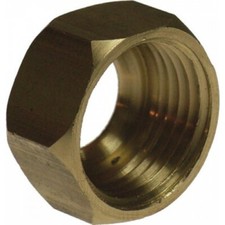 Ecrou laiton 6 pans pour collet battu brut Ø 14 - filetage 20/27 BRICOZOR