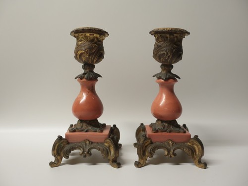 Anciens bougeoirs bronze - bronze, or