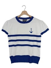 VOODOO VIXEN T-shirts en mailles tricotées Dames Haut T EU 42 bleu-blanc