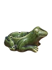 CENDRIER PUBLICITAIRE ANCIEN  GRENOUILLE L’HÉRITIER GUYOT DIJON CERAMIQUE VERNIS