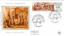 2896+ FDC  ENVELOPPE 1er JOUR SUR SOIE   400° ANNIVERSAIRE  NICOLAS POUSSIN