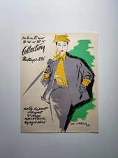 Alex Delmar Affiche Originale Mode 1952 Défilé Nouveaux Magasins Le Printemps 