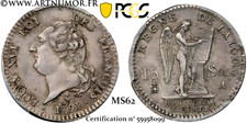 Constitution - Louis XVI, 15 Sols "François" 1791 A Paris | PCGS MS62