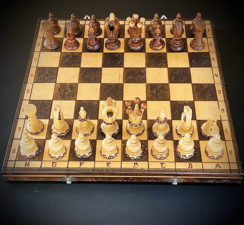 échiquier bois ancien - bois,