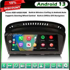 Android 14 CarPlay GPS Autoradio pour BMW 3er E90 E91 5er E60 E61 E63 E64 CIC BT