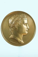 Ancienne médaille bronze portrait  de collection  Napoléon César Andrieu Medal