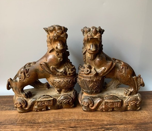 Old chinese bronze gilt - 6.3"old,