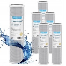 6x Wessper Cartouche Charbon Actif Bloc pour l'osmose inverse - 10 microns, 10"