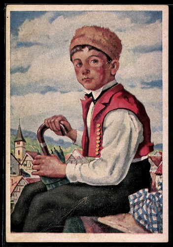 Enfant avec parapluie - , en