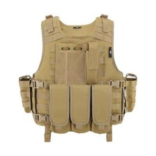 Gilet Airsoft Molle Gilet Tactique Porte Plaque Swat Gilet de Pêche Chasse Pa...