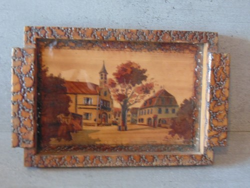 Petit plateau bois - , pyrogravé
