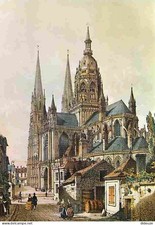 Art - Peinture - Gravure Lithographie ancienne - Cathédrale de Bayeux - Gravure