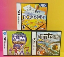 Pictionary, Battleship, Guinness Records  - Nintendo DS Lite 2ds 3ds Games Lot