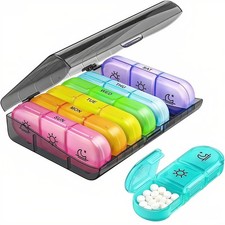 Pilulier Semaine Matin Midi Soir, Piluliers Medicaments 7 Jours 3 Compartimen...