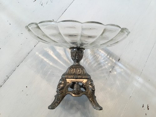 Compotier ancien verre et - compotier, en