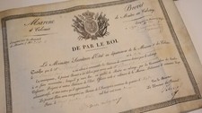 Ancien Brevet sur parchemin de Maître au Cabotage Marine et Colonies 1832