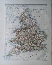 1896 Ancien Carte Angleterre &