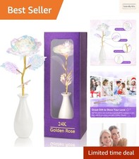 Cadeau Unique ADAZ - Rose Éternelle 24K et Vase en Céramique Pour Femmes