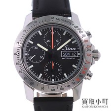 Chronographe automatique Sinn 303 Autobahn tachymètre jour date homme cuir noir