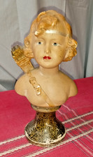 RARE statuette buste fille femme amazone "DIANE" platre E.SIEGL vintage
