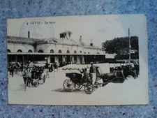 CPA CETTE LA GARE , CHARRETTE,CALÈCHES