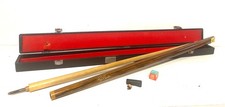 Ancienne Queue de Billard avec housse et accessoires BCE England Ray Reandon