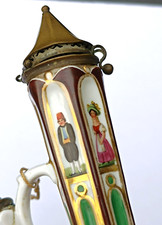 Pipe ancienne porcelaine Pirkenhammer bohême handpainted Pfeife XIXe antique