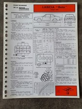 FICHE TECHNIQUE AUTOMOBILE LANCIA BETA COUPE 1600