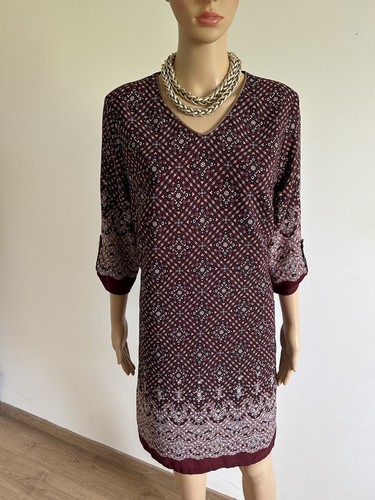 Robe bordeaux imprimée - bordeaux,