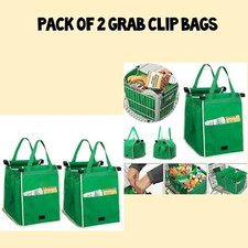 Pack de 2 sacs à clip clip clip clip à chariot réutilisables sécurisés côtés extensibles