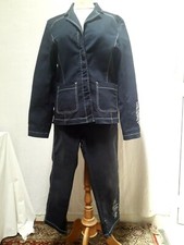 ENSEMBLE VESTE + PANTALON 7/8è coton bleu marine KENZO JEANS T.40 Pant set sz M