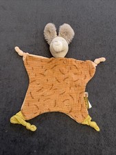 Doudou plat Lapin Marron Ocre