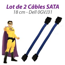 Lot 2 Câbles SATA Dell 0GVJ31 Dell Optiplex 960 210l GX520 GX620 3020 18cm Bleu