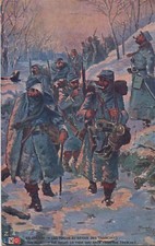 CPA ILLUSTRATION Guerre War 14-18 " LES POILUS AU RETOUR DES TRANCHÈE" TBÉ
