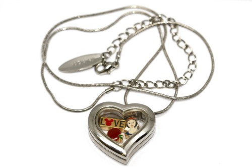 Disney heart locket silver - disney,