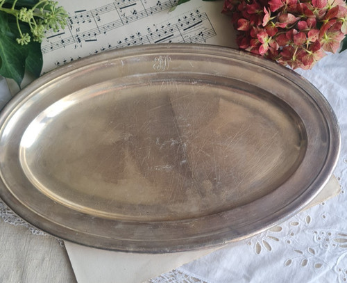 Ancienne plat ovale - ancienne, monogramme