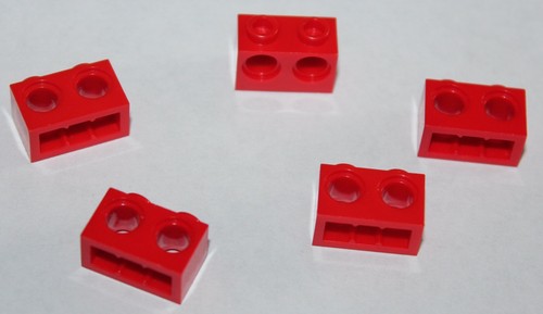 Lego technic red brick 1x2 - brick,