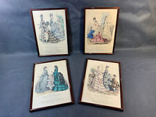 Lot 4 ancien cadres illustrations Journal de Demoiselles mode Paris 19ème