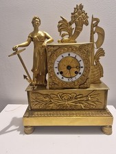 horloge pendule bronze doré empire