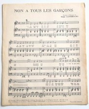 Partition sheet music MICHELE TORR : Non à Tous les Garçons 60s Serge Gainsbourg