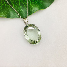 Saint Valentin Vert Gemme Améthyste 925 Argent Pendentif