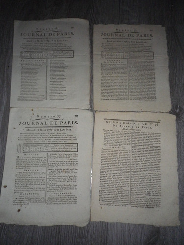 Journal paris mars 1789 lot - journal, de