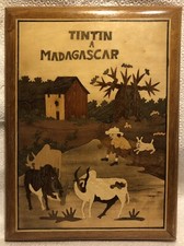 Tintin à Madagascar, Tableau en marqueterie de bois
