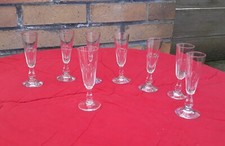 Lot 8 Verres à liqueur Cristal Taillé Facettes  Anciens FINO